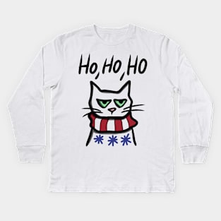 Angry Cat in Christmas Kids Long Sleeve T-Shirt